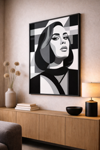 Adele | Monochrome Geometric Portrait Fine Art Print