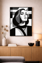 Adele | Monochrome Geometric Portrait Fine Art Print