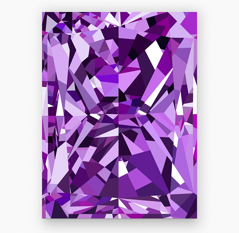 Amethyst Gemstone | Low-Poly Geometric Abstract Fine Art Print