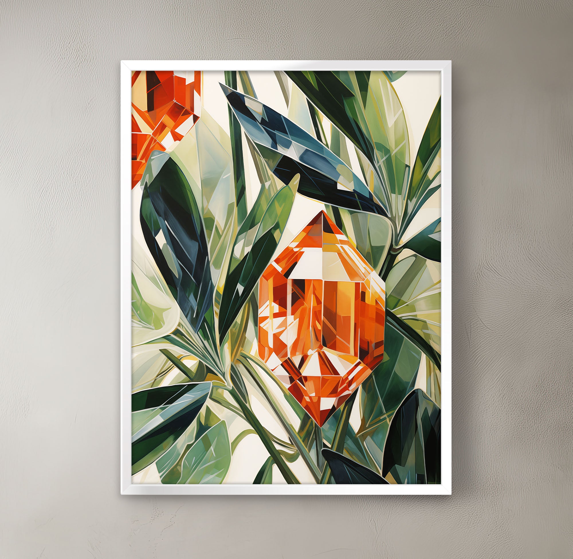 Spessartite Garden | Botanical Gemstone Abstract Fine Art Print